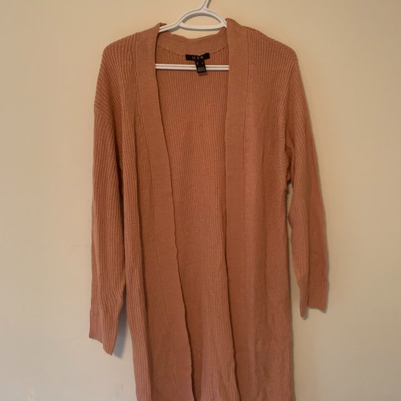 Dusty Pink Long Line Knit Cardigan - Picture 1 of 2